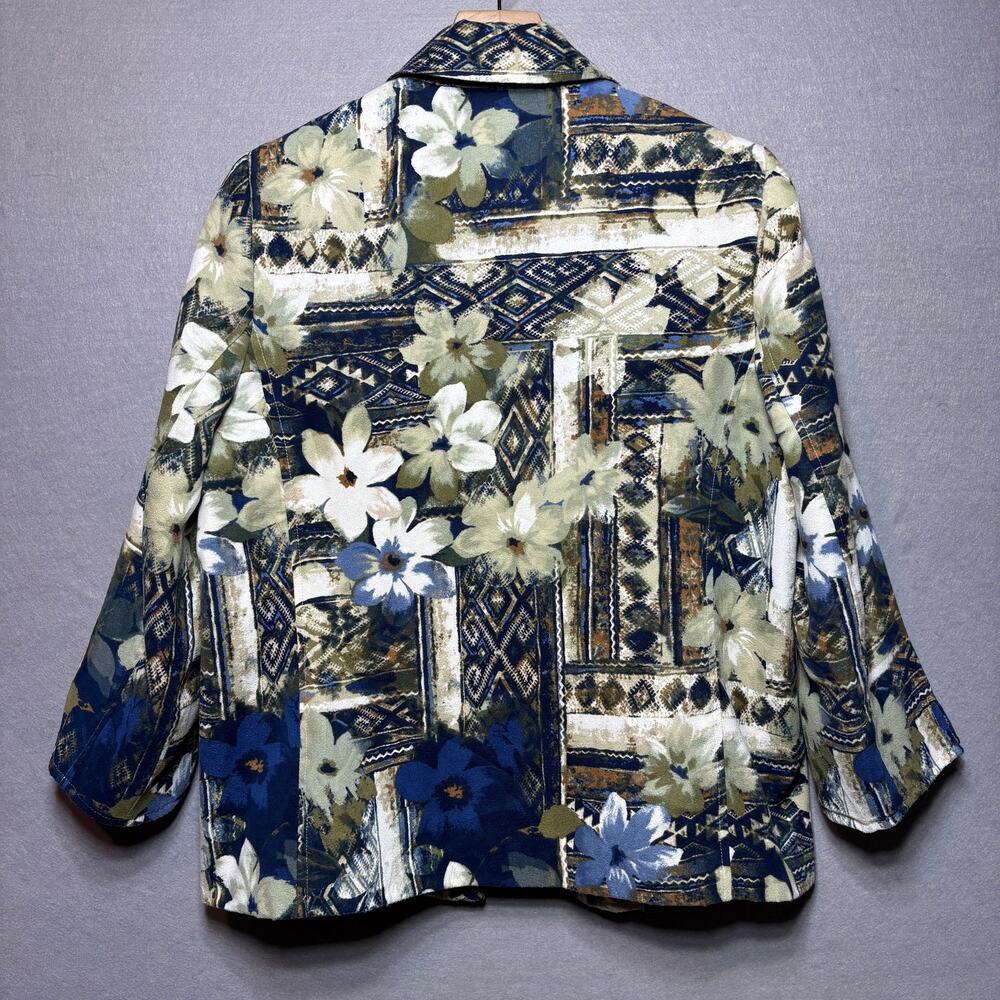 Alfred Dunner Abstract Floral Jacket 12 Artsy Statement Retro Boho **Read** - Picture 2 of 7